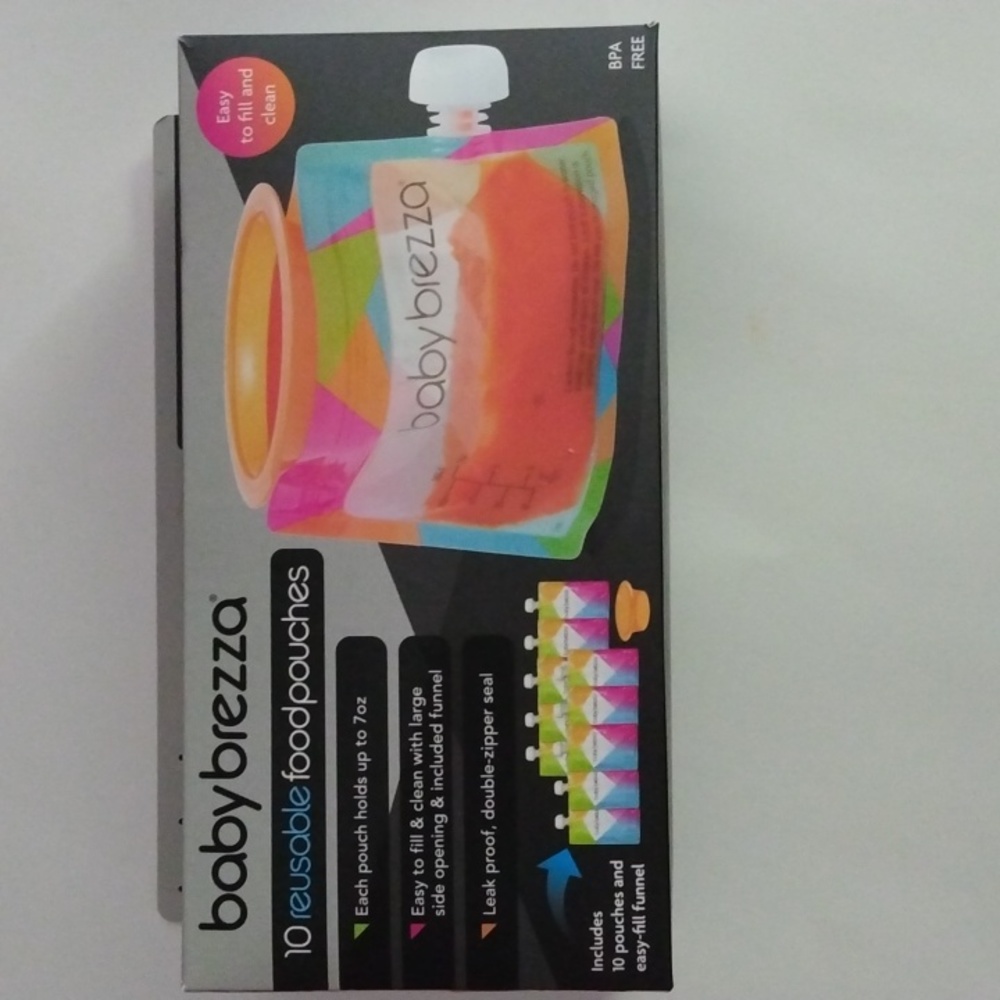 Babybrezza 10 Reusable Food Pouches NEW